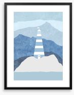 Lighthouse mountain Framed Art Print 242996546