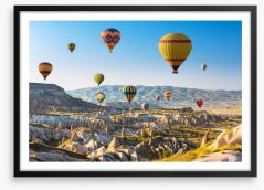Cruising over Cappadocia Framed Art Print 243142539