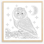 Colour me night owl Framed Art Print 243303857
