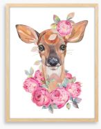 Fawn with flowers