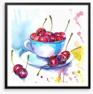 Cherries for tea Framed Art Print 245406041
