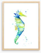 Seahorse aquarelle Framed Art Print 251189641