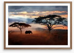 Serengeti dust silhouettes Framed Art Print 251292788