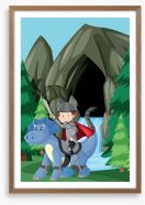 Knights and Dragons Framed Art Print 254553857