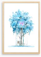 Cubby in the winter tree Framed Art Print 254914757