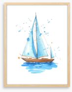 Sailboat splash 2 Framed Art Print 255344156