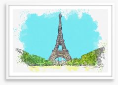 Blue sky tower Framed Art Print 256258942