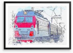 The silver train Framed Art Print 256477856