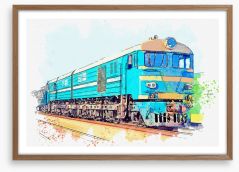 The blue train Framed Art Print 256477945