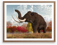 Happy woolly mammoth Framed Art Print 257892613