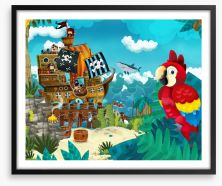 Parrot island Framed Art Print 257896133