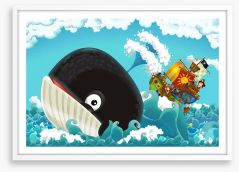 Watch out for whales Framed Art Print 257989544