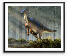 Parasaurolophus parade Framed Art Print 258205680