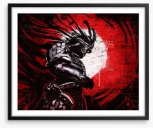 Blood moon warrior Framed Art Print 259297227