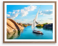 Sailing into Aswan Framed Art Print 260045381