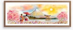 Sakura sunset panorama Framed Art Print 260774315