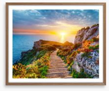Steps to the sunset Framed Art Print 262617266