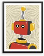 Retro robot in red Framed Art Print 26284316
