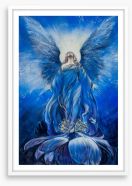 Blue lotus angel Framed Art Print 263532445