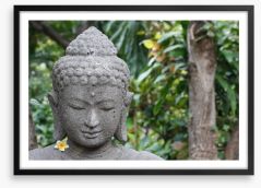 Frangipani buddha Framed Art Print 26491332