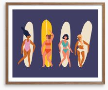 The surfer girls Framed Art Print 265172372