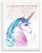 Fairy dust unicorn Framed Art Print 266905141