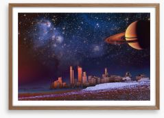 Saturn skyline Framed Art Print 267026775