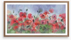 Poppies in the storm Framed Art Print 268515872