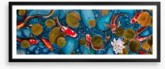 Lily pond goldfish Framed Art Print 270765475