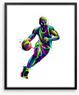Basketball brights 1 Framed Art Print 273923143