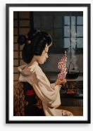 Sakura ikebana Framed Art Print 274697172