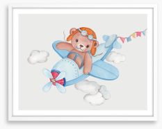 Teddy bear pilot Framed Art Print 275567176