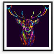 Neon deer Framed Art Print 280394702