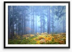 Golden fern forest Framed Art Print 282001191