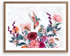 Bees and bird Framed Art Print 282215342