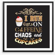 Caffeine and cupcakes Framed Art Print 282358515