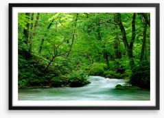 Fast forest flows Framed Art Print 282616297