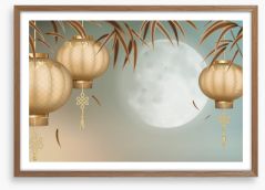 Full moon lanterns Framed Art Print 282837659