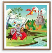 Knights and Dragons Framed Art Print 28654551