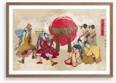 Rising sun kabuki 1 Framed Art Print 291240425