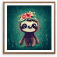 Sweet sloth smile Framed Art Print 292884902