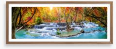 Autumn cascades panorama Framed Art Print 296784894