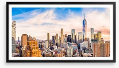 Lower Manhattan skyline Framed Art Print 297192624