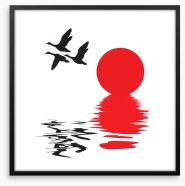 Flying ducks Framed Art Print 30217045