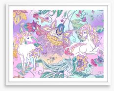 The unicorn garden Framed Art Print 302935469