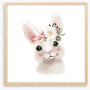 Little floral bunny Framed Art Print 303558850