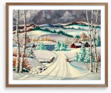 Mid winter storm Framed Art Print 304724497