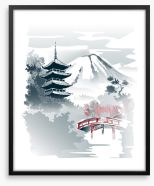 Bridge to the pagoda Framed Art Print 316932873