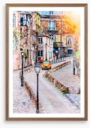 Montmartre street sunlight Framed Art Print 317976892
