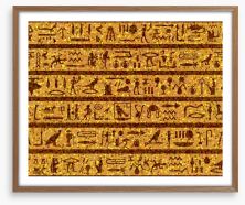 Golden hieroglyphics Framed Art Print 31847994